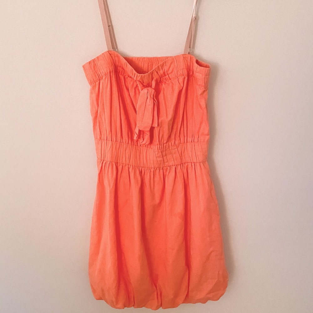 J. Crew Size XSmall Light Orange Bow Frankie Dress
